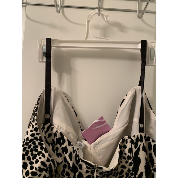 Sergio Hudson Women's Plus Size 2X Leopard Zebra Print Bustier Dress Bla… - Picture 15 of 16